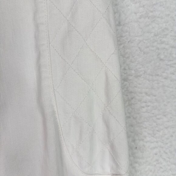 Karen Millen Biker Moto Jeans 12 (35x29) White Slim Zip Pockets Seam‎ Detailing - Picture 3 of 13